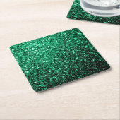 Emerald Green faux glitter Kartonnen Onderzetters (Schuin)