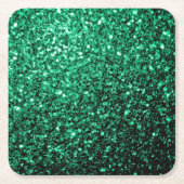 Emerald Green faux glitter Kartonnen Onderzetters (Voorkant)