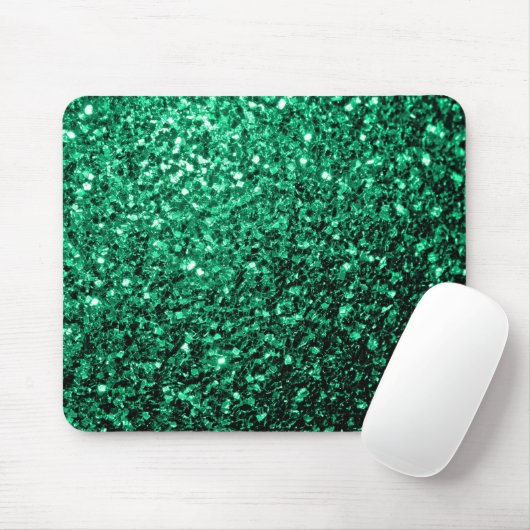 Emerald Green faux glitter Muismat (Met muis)