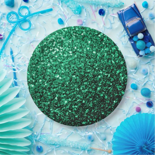 Emerald Green faux glitter Papieren Bordje (Feest)