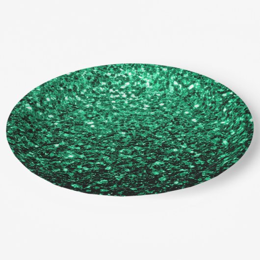 Emerald Green faux glitter Papieren Bordje (Gekanteld)