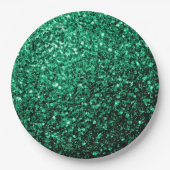 Emerald Green faux glitter Papieren Bordje (Voorkant)