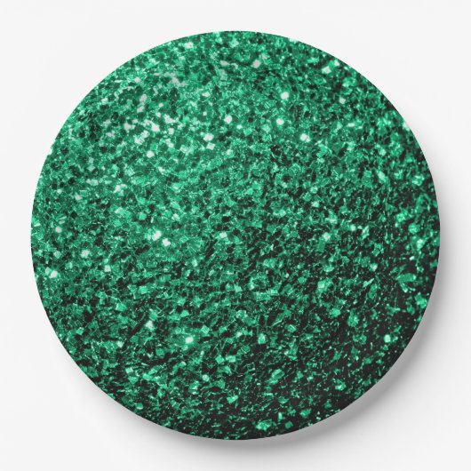 Emerald Green faux glitter Papieren Bordje (Voorkant)