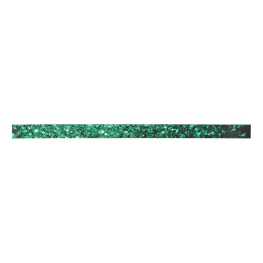 Emerald Green faux glitter Satijnen Lint (Voorkant)