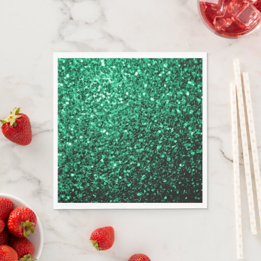 Emerald Green faux glitter Servet (Insitu)