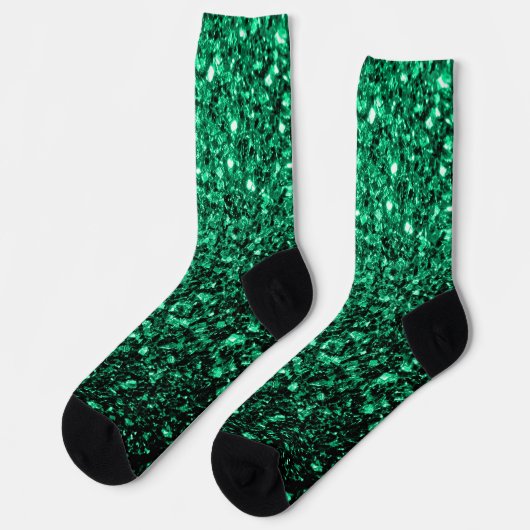 Emerald Green faux glitter Sokken (Links)