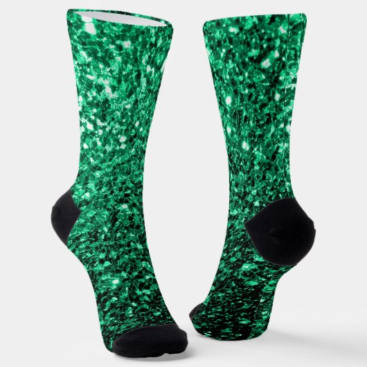 Emerald Green faux glitter Sokken (Gebogen)
