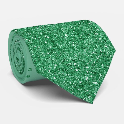 Emerald Green Faux Glitter Sparkles Wedding Stropdas (Opgerold)