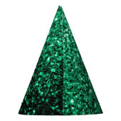 Emerald Green faux glitter sparter Monogram Feesthoedjes (Achterkant)