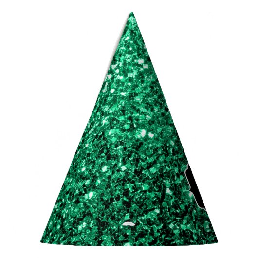 Emerald Green faux glitter sparter Monogram Feesthoedjes (Links)