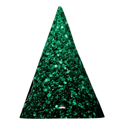 Emerald Green faux glitter sparter Monogram Feesthoedjes (Rechts)