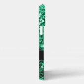 Emerald Green faux glitter sparter Monogram iPhone Hoesje (Rechterkant)