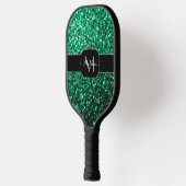 Emerald Green faux glitter sparter Monogram Pickleball Paddle (Links)