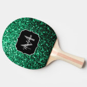 Emerald Green faux glitter sparter Monogram Tafeltennisbatje (Zijkant)