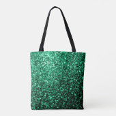 Emerald Green faux glitter sparter Monogram Tote Bag (Achterkant)