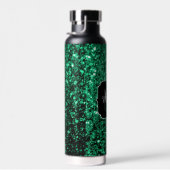 Emerald Green faux glitter sparter Monogram Waterfles (Rechts)