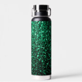 Emerald Green faux glitter sparter Monogram Waterfles (Achterkant)