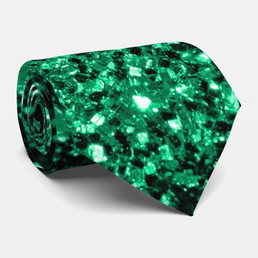 Emerald Green faux glitter Stropdas (Opgerold)