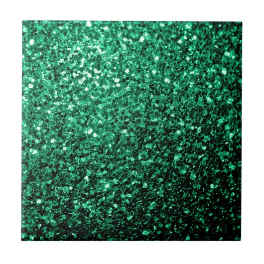Emerald Green faux glitter Tegeltje (Voorkant)