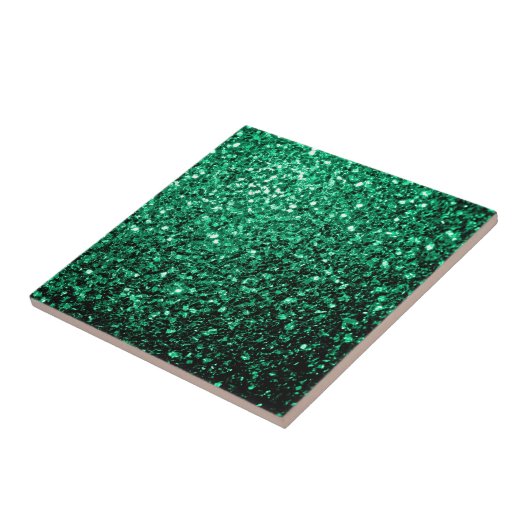 Emerald Green faux glitter Tegeltje (Zijkant)