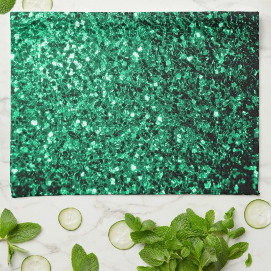 Emerald Green faux glitter Theedoek (Gevouwen)