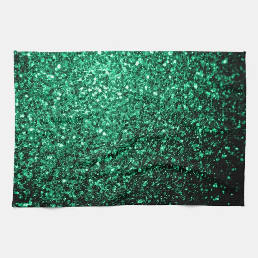 Emerald Green faux glitter Theedoek (Horizontaal)