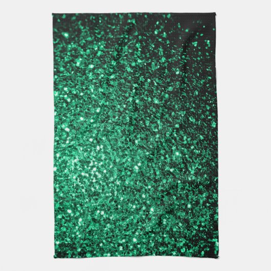 Emerald Green faux glitter Theedoek (Verticaal)