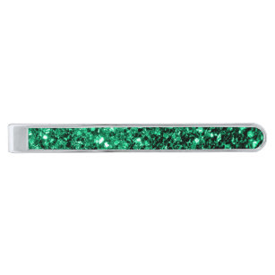 Emerald Green faux glitter Verzilverde Dasspeld