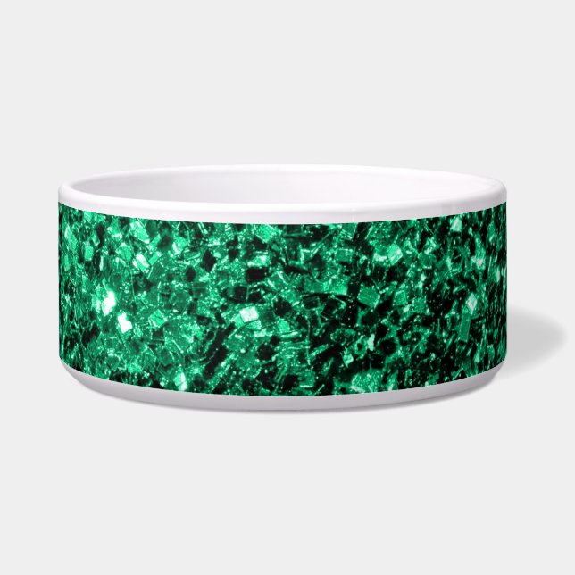 Emerald Green faux glitter Voerbakje (Voorkant)