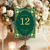 Emerald Green Faux Gold Elegant Huwelijk Kaart