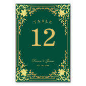 Emerald Green Faux Gold Elegant Huwelijk Kaart (Voorkant)