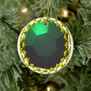 "Emerald Green" Faux Jewelry Ceramic Ornament