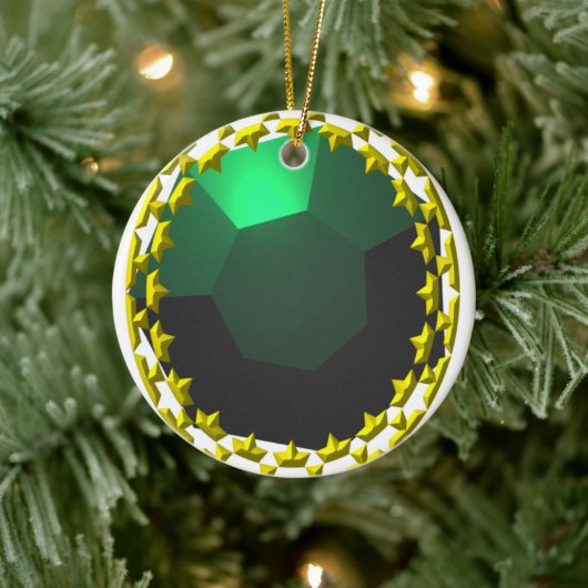 "Emerald Green" Faux Jewelry Ceramic Ornament (Boom)