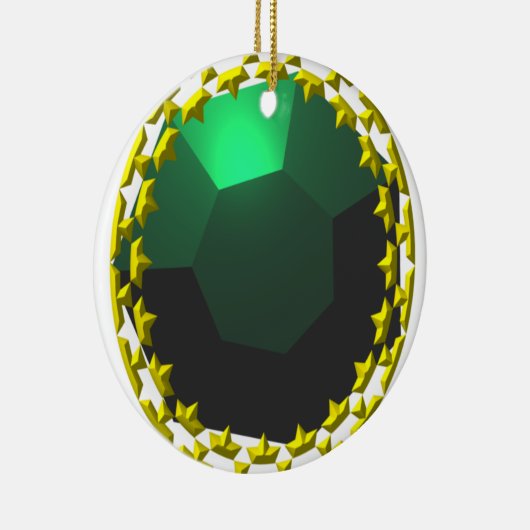 "Emerald Green" Faux Jewelry Ceramic Ornament (Rechts)