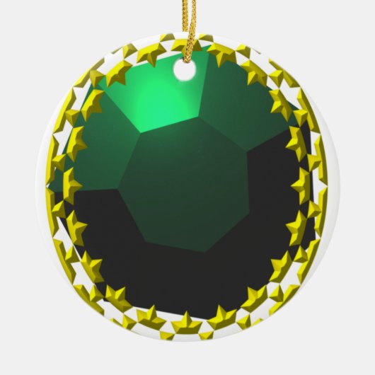 "Emerald Green" Faux Jewelry Ceramic Ornament (Voorkant)