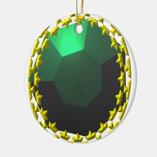 "Emerald Green" Faux Jewelry Ceramic Ornament (Links)