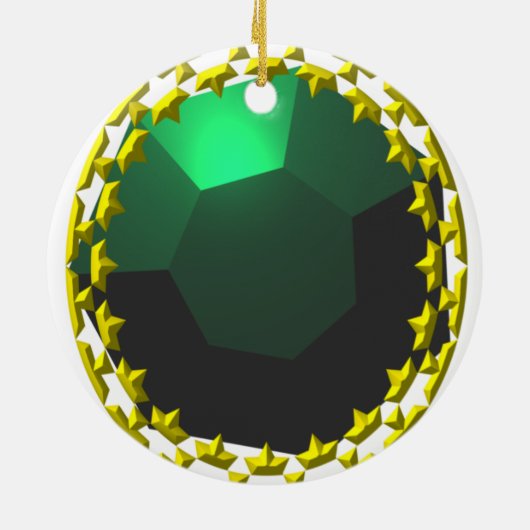 "Emerald Green" Faux Jewelry Ceramic Ornament (Achterkant)