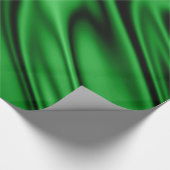 Emerald Green Faux Satin Fabric Kijk uit Cadeaupapier (Hoek)