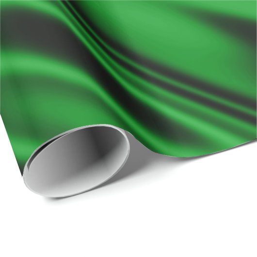 Emerald Green Faux Satin Fabric Kijk uit Cadeaupapier (Rol Hoek)