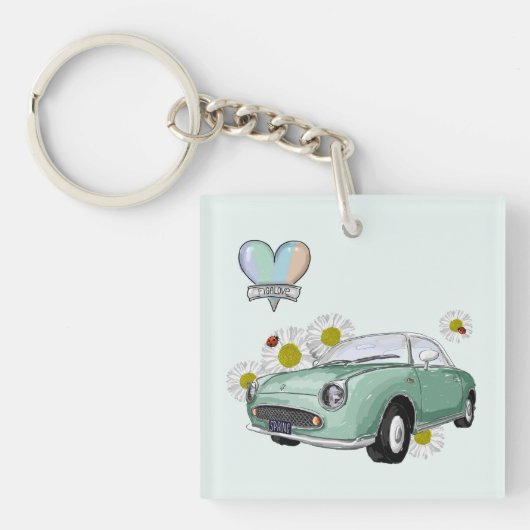 Emerald Green Figaro key chain Sleutelhanger (voorkant)