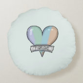 Emerald Green Figaro round pillow Rond Kussen (Achterkant)