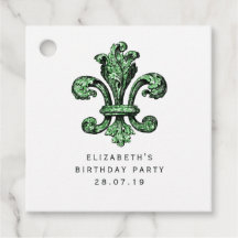 Emerald Green Fleur de Lis