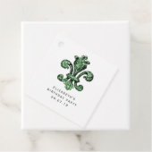 Emerald Green Fleur de Lis Bedankjes Labels (In situ)