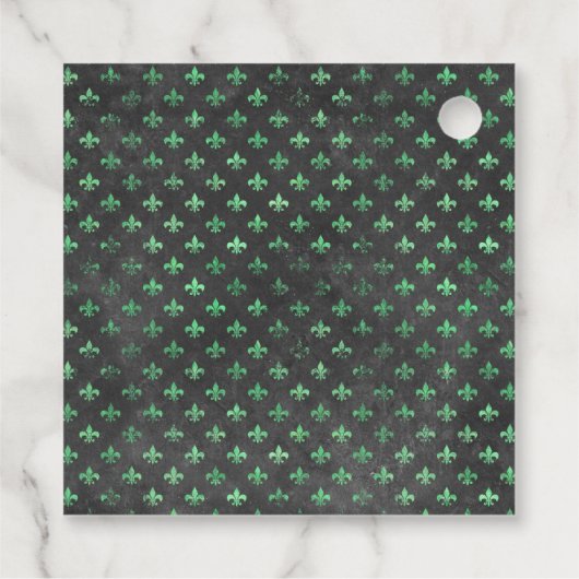 Emerald Green Fleur de Lis Bedankjes Labels (Achterkant)