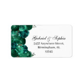 Emerald Green Floral Address Label (Voorkant)