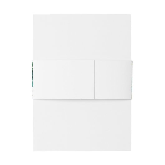 Emerald Green Floral Butterflies Gold Quinceanera Uitnodigingen Wikkel (Achterkant Voorbeeld)