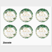 Emerald Green Floral Butterflies Quinceañera Favor Ronde Sticker (Vel)