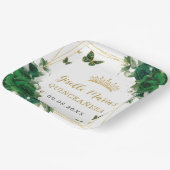 Emerald Green Floral Butterflies Quinceañera Papieren Bordje (Gebogen)