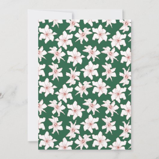 Emerald Green Floral Commitment Ceremony Kaart (Achterkant)