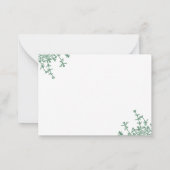 Emerald Green Floral Crest Monogram Notitiekaartje (Achterkant)